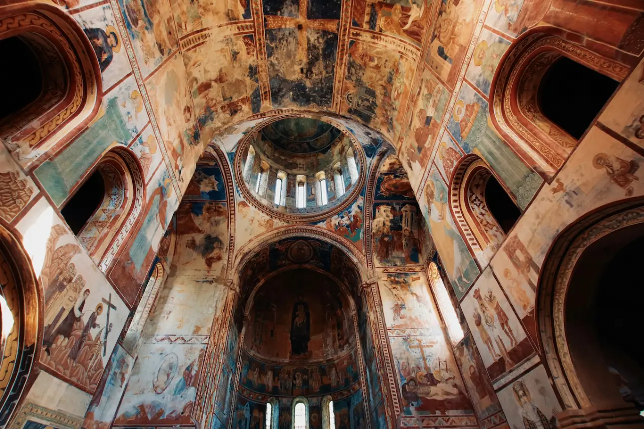 Painted walls of Gelati Monastery