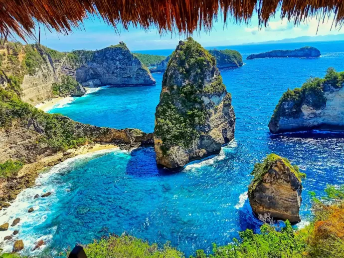 View of beachside in Nusa Penida Island