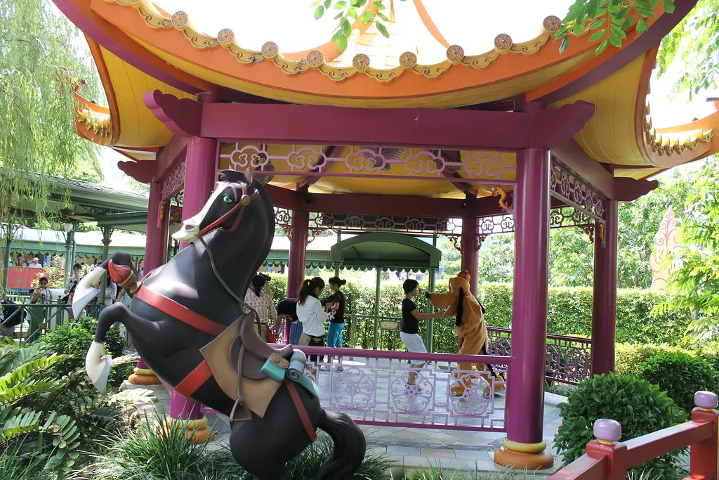 Mulan Pagoda at Fantasy Gardens at Hong Kong Disneyland